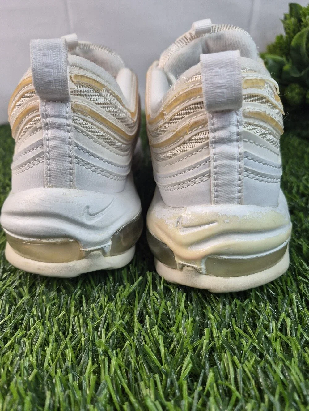 Nike Air Max 97 White Metallic Silver Men’s Size 8 921826-101 Sneakers